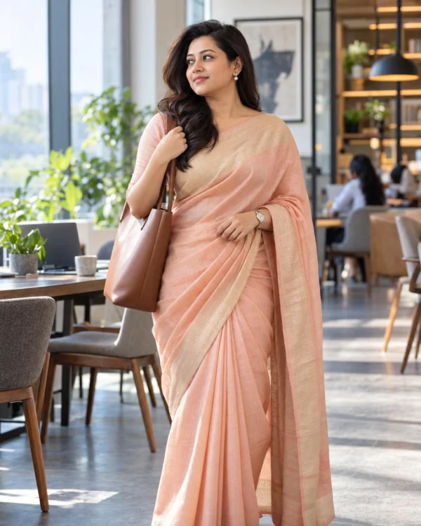Peach Half-silk, Gold Border, detail