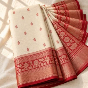 Off-white Tangail, Red Border