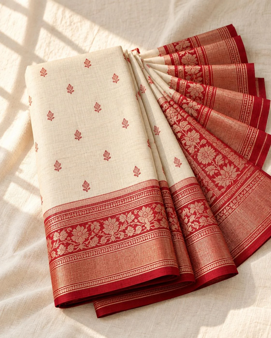 Off-white Tangail, Red Border