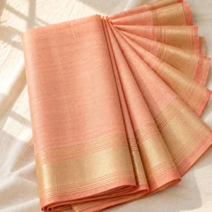 Peach Half-silk, Gold Border