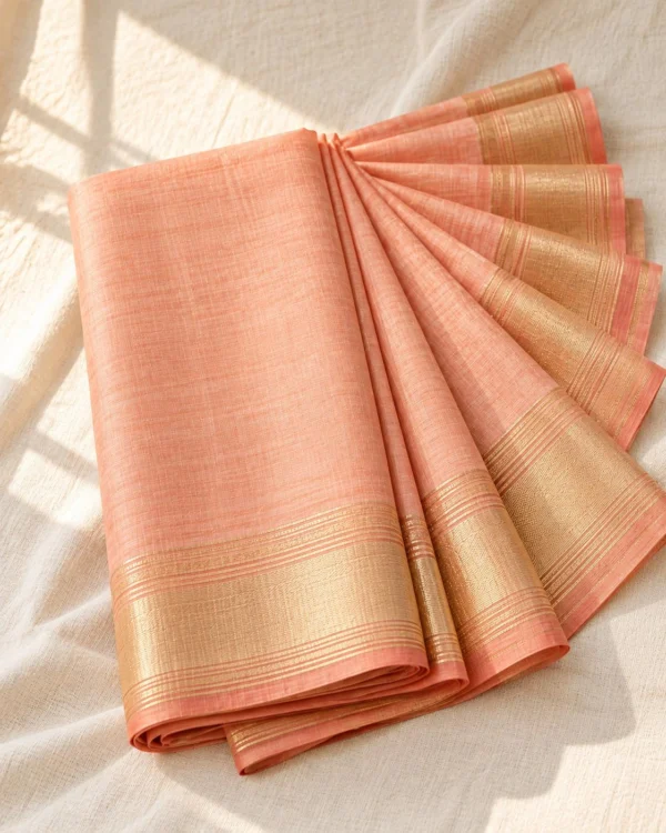 Peach Half-silk, Gold Border