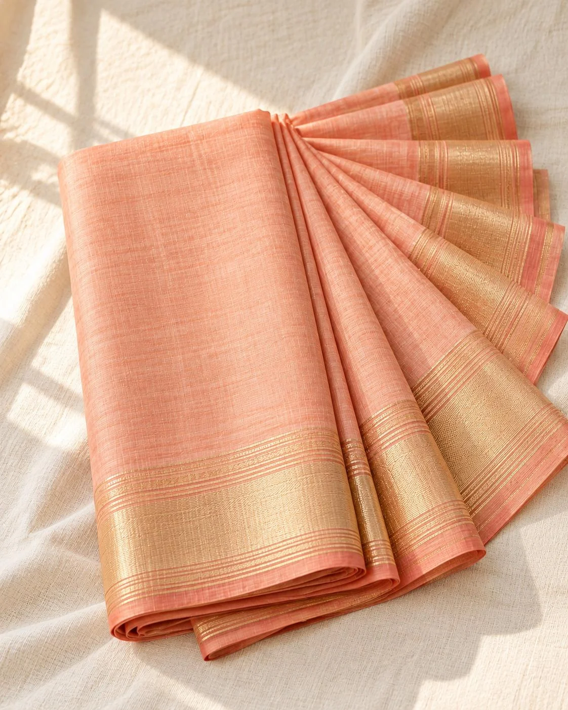 Peach Half-silk, Gold Border