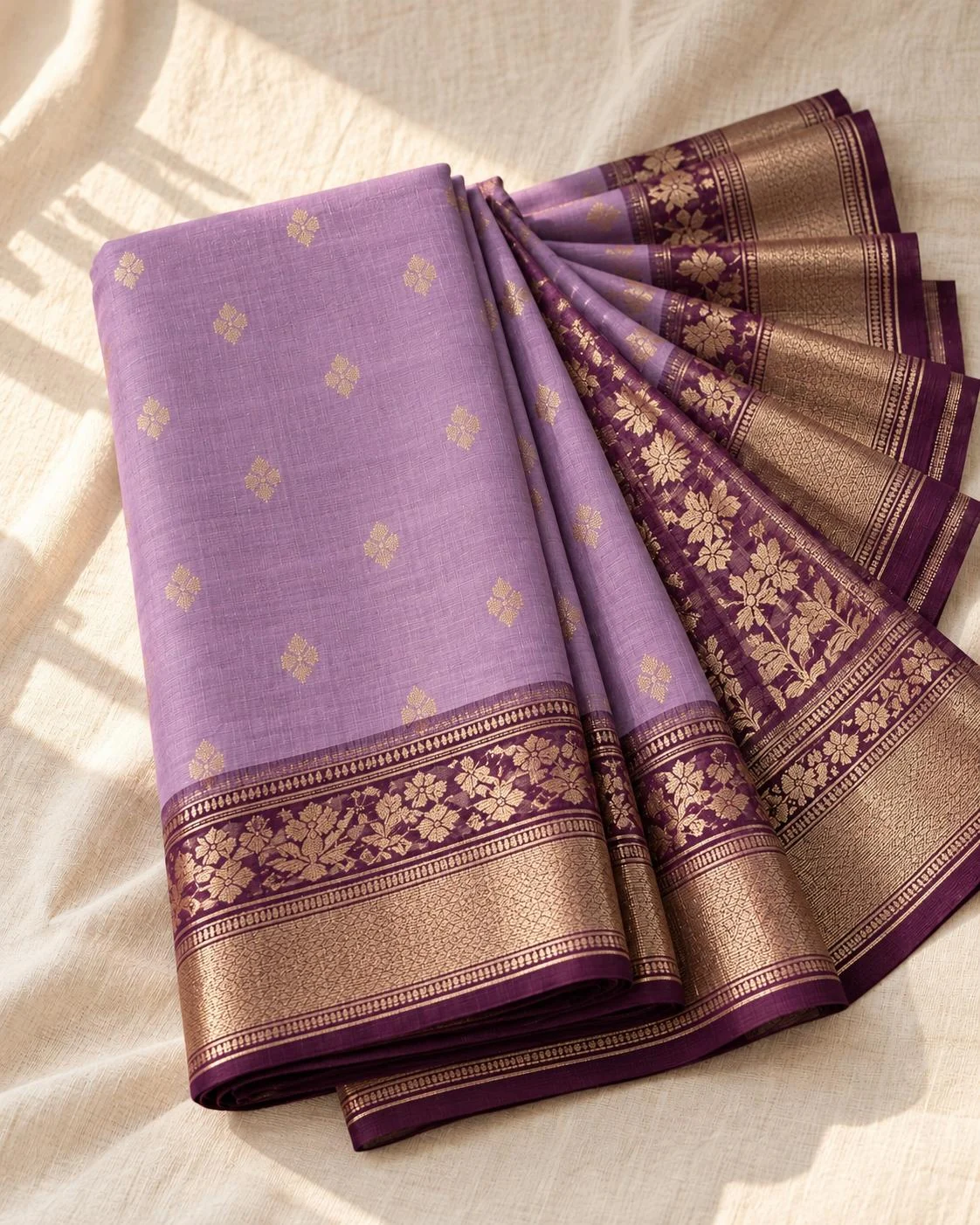 Lavender Half-silk, Plum Border